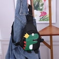 thumbnail image 1 of Bolsa de pecho para niños con dibujos animados divertidos y divertidos (dinosaurio negro) Ehuebsd Para estrenar, 1 of 9