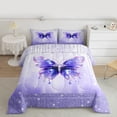 thumbnail image 2 of Castle Fairy Purple Crystal Butterfly 2Pcs Bedding Comforter Set for Girls Boys Teens,Abstract Gradient Twin Comforter Sets,Dreamy Princess Breathable Bedding Set,Microfiber Bedroom Decor, 2 of 8