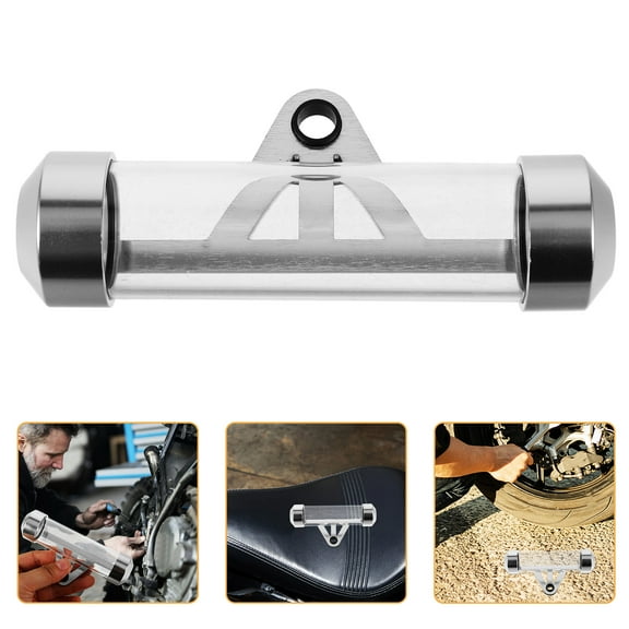 HOMEMAXS Motorcycle Document Holder Tax Single Tube Made of Acrylic and Stainless Steel Silver Color