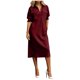 thumbnail image 2 of Neewe Womens Plain Lapel Collared 3/4 Sleeve with Pockets Casual Maxi Shirtdress Button Front Casual Dress, 2 of 5