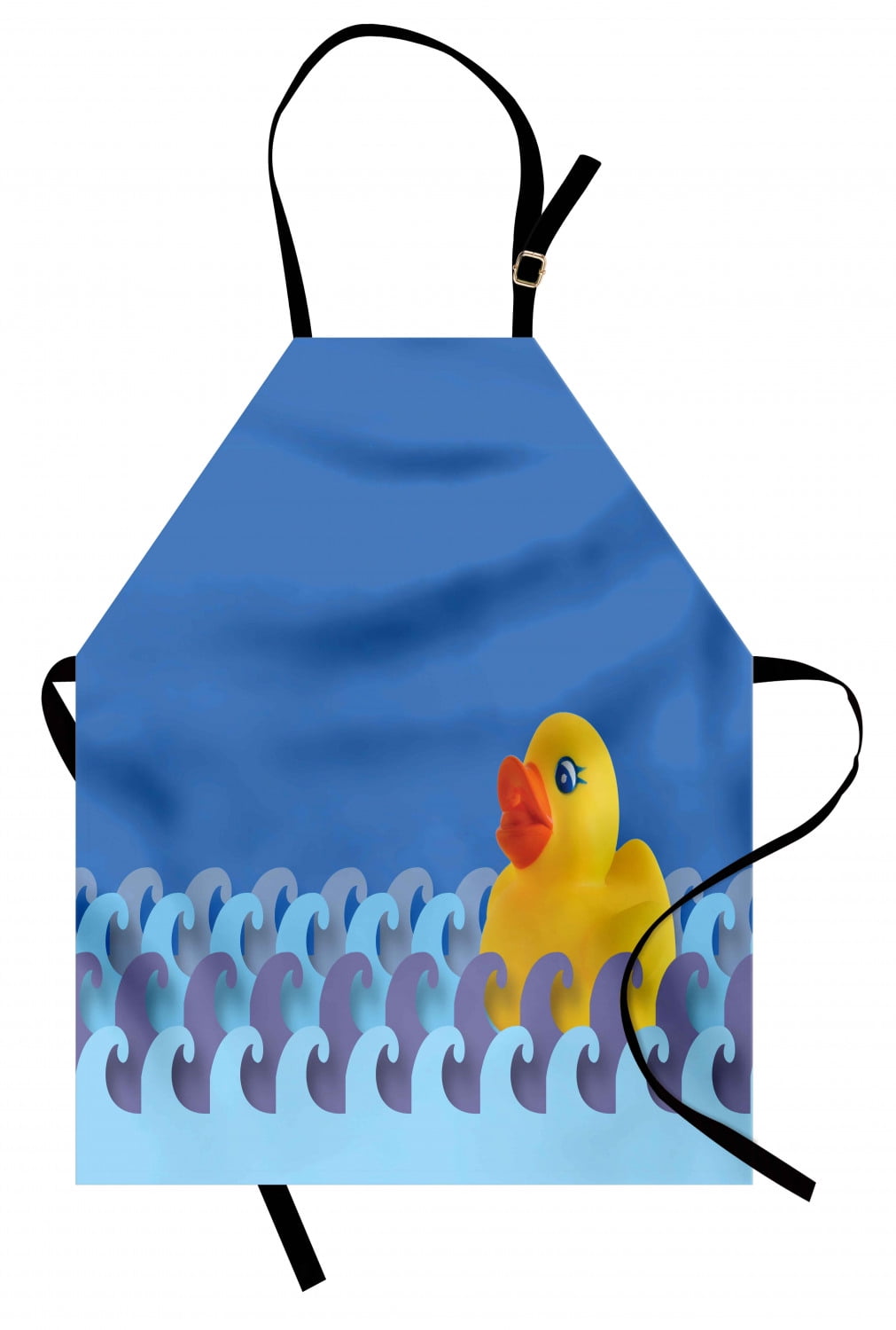 Rubber Duck Apron Rubber Duck Floating on Paper Seem Water Waves