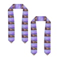 thumbnail image 2 of Fotbe Colorful Purple Cosmos Flower Printed Class of 2024 Graduation Stole, 2 of 7
