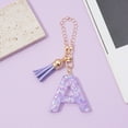 thumbnail image 6 of Tnobhg A-Z Letter Keychain Pendant Star Sequin Clear Initial Shape Pendant with Purple Tassel Tumbler Charm Cup Bag Accessories, 6 of 7