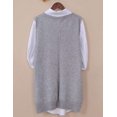 thumbnail image 2 of Mujeres & #39;s cuello en V sin mangas suéter chaleco de punto cárdigan outwear alto bajo tops con bolsillo Afortunado Sencillez, 2 of 3