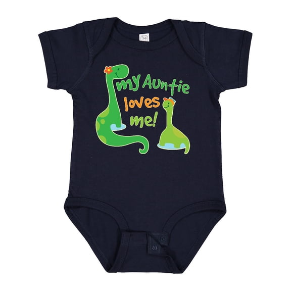 Inktastic My Auntie Loves Me Dinosaur Boys Baby Bodysuit
