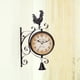 thumbnail image 2 of Reloj de pared, reloj de estación retro de doble cara, reloj de pared de araña redondo con Numerales arábigos, 2 of 8