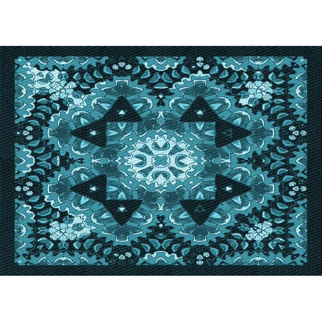 Ahgly Company Tapis d'Intérieur Lavables en Machine Rectangle Transitionnel Vert Turquoise Foncé, 2' x 3'
