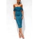 thumbnail image 2 of Vestido PRETTYGARDEN 2025 Ajustado con Hombros Descubiertos Ruched Talla L, 2 of 7