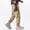 thumbnail image 4 of American Vintage Patchwork Cargo Pants For Men Baggy Comfortable Joggers Sweatpants Casual Outdoor Elastic Waist Trousers, 4 of 6