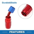 thumbnail image 4 of Adaptador de manguera reductor de flare masculino Unique Bargains TF-1001-AN4 45° conector de línea de combustible de aluminio con O-ring rojo, azul, 4 of 6
