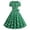 Green, variant on Women's Polka Dot Short Sleeve Square Neck Button Front Bow Waist Vintage Midi Dress S-2XL