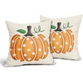 thumbnail image 2 of Fall Pillow Covers 18X18 Inch Set of 2 Polka Dots Pumpkin Pillow Cases Autumn Thanksgiving Decorative Pillow Covers Cotton Linen Cushion Case Home Decor for Couch Sofa Patio Porch Outdoor, 2 of 6