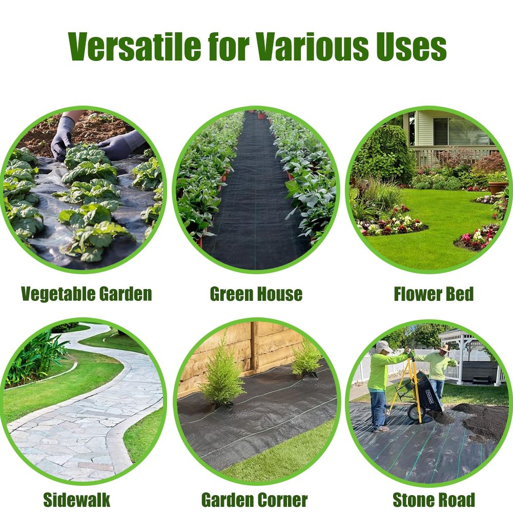 Fas Home Heavy Duty Weed Barrier Landscape Fabric 3x100FT for Outdoor Gardens, Woven Weed Blockr Fabric - Garden Landscaping Fabric Roll - Weed Control Fabric in Rolls