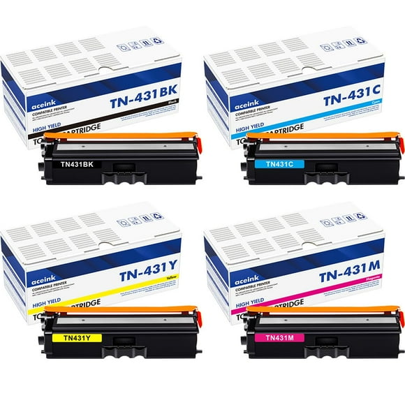 TN431 TN-431 Toner Cartridges 4-Packs: TN433 TN 431 Replacement for Brother TN-431BK TN-431C TN-431M TN-431Y MFC-L8900CDW HL-L8360CDW MFC-L8610CDW
