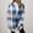 Blue, variant on Aloohaidyvio Jackets No Boundaries Women's Plaid Fleece Jacket Coats Flannel Lapel Sherpa Shacket Outwear Fall Winter Coat With Pockets