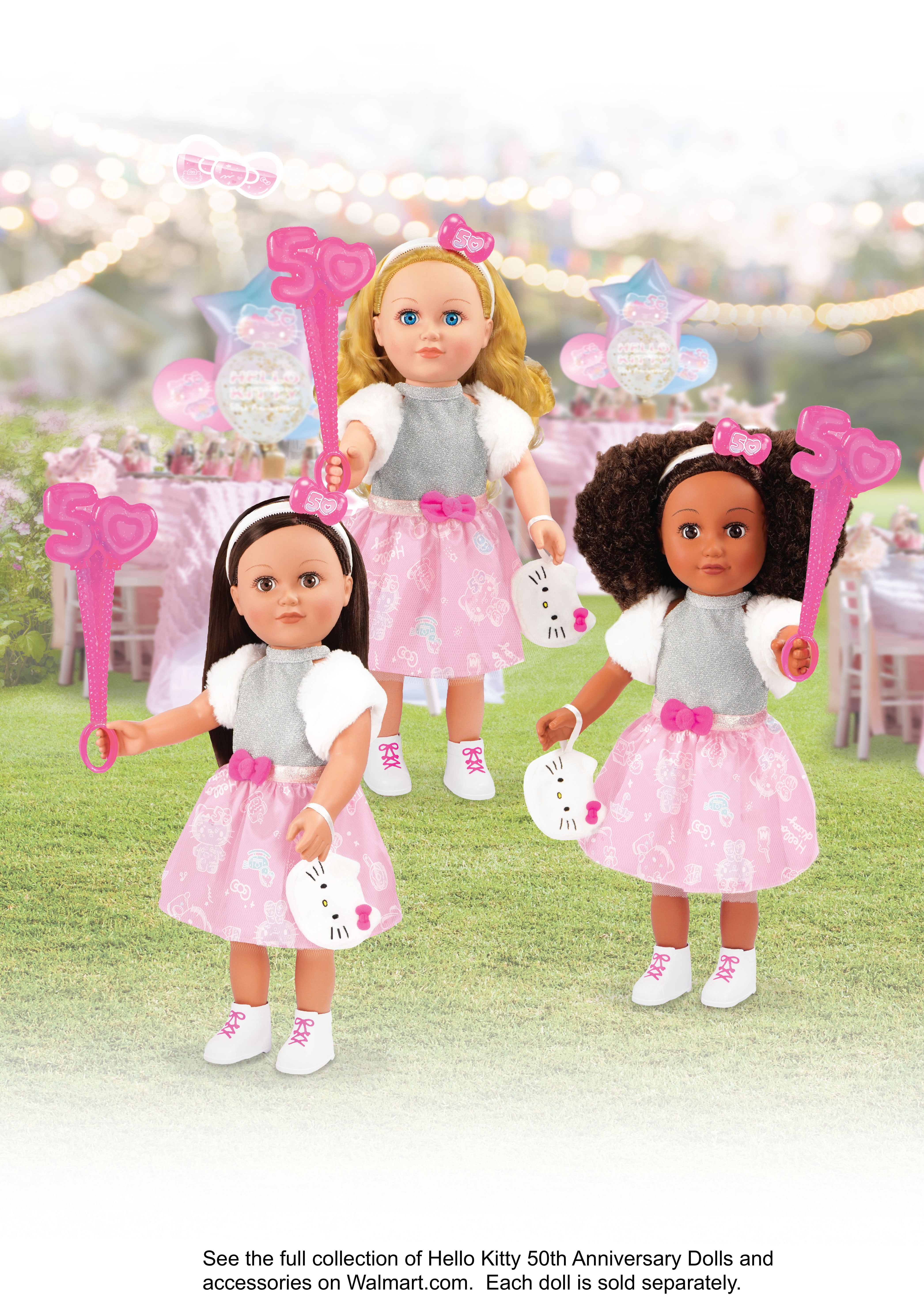 My Life As Poseable Hello Kitty 18" Doll, Dark Brunette Curly Hair, Brown Eyes, 50th Anniversary Edi(图4)