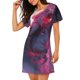 thumbnail image 2 of Balery Astronaut Riding Fiery Horse Camisón de manga corta con cuello redondo para mujer, cómodo y elegante., 2 of 6