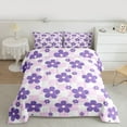 thumbnail image 2 of Homewish Lovely Daisy Flower Full Size Comforter Sets,Cartoon Floral Bedding Comforter Set,Pink Purple Bedding Sets For Girl,Microfiber Bedroom Decor Reversible,3-Piece, 2 of 8