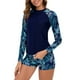 thumbnail image 2 of Trajes de baño tankini para mujer Traje de baño para mujer de manga larga y pantalones cortos Traje de buceo Siamés Verano Playa Surf Traje de baño Traje de baño de dos piezas para mujer, 2 of 6