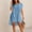 Blue, variant on Women's Round Neck Ruffle Short Sleeve Mini Dress, Solid Loose Irregular High Low Hem Casual Swing Short Dress Pink XL(XL)