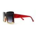 thumbnail image 3 of Womens Mod Luxury Squared Chic Plastic Fashion Sunglasses Red Smoke, 3 of 4