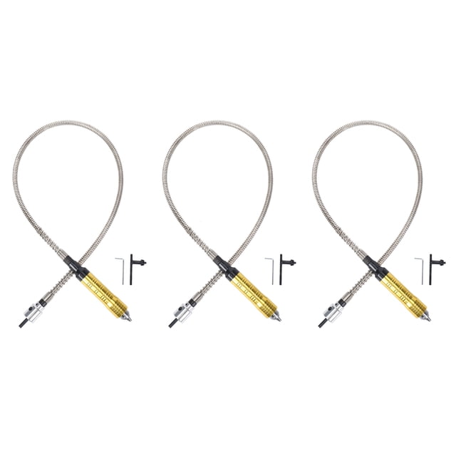 3X Outil de Moulin Rotatif Arbre Flexible s'Adapte + 0.3-6.5mm Pièce à Main pour Perceuse Électrique Outil Rotatif, 3 Pcs Arbre Flexible 3 Pcs Poignée 3 Pcs Clé