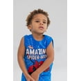thumbnail image 2 of Marvel Avengers Spider-Man Little Boys T-Shirt French Terry Tank Top and Shorts 3 Piece Outfit Set Toddler to Big Kid, 2 of 5