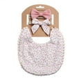thumbnail image 2 of OAVQHLG3B Baby Girls Plaid Print Bibs Set Cute Linen Cotton Double Sided Saliva Headband Set 1 Bib Wipe 2 Bow Tiara, 2 of 2