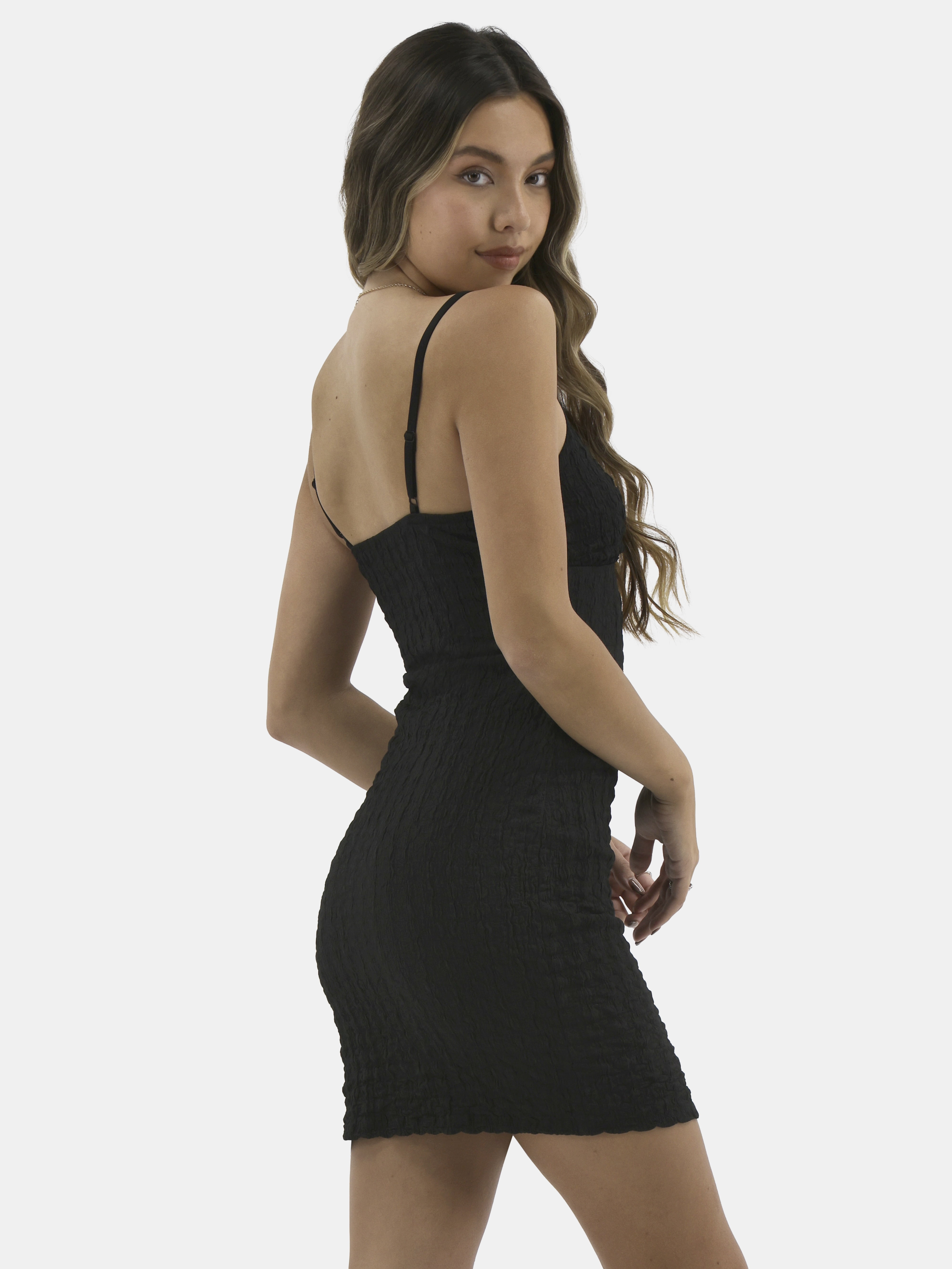 No Boundaries Cami Ruched Neck Mini Dress, Women's