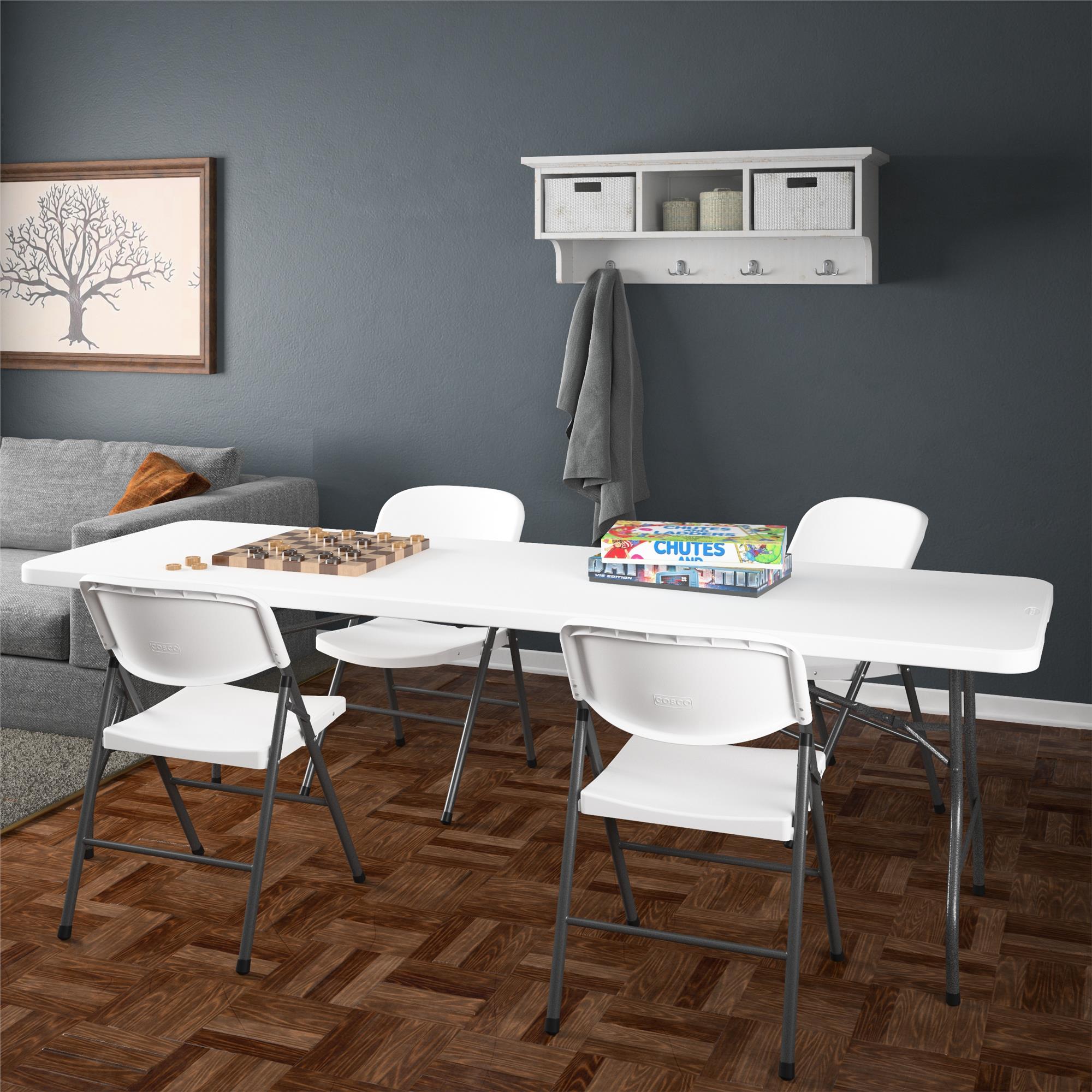 COSCO 8-Foot Centerfold Folding Table, White photo 2