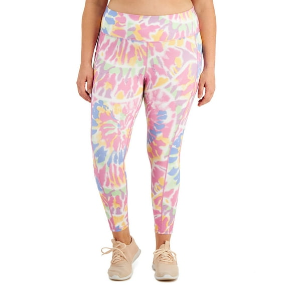 ID Ideology Women's Plus Twisted Colors Leggings White Size 2X