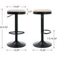 thumbnail image 2 of CIMOTA Swivel Round Bar Stools Set of 2 Backless Adjustable Counter Height Barstools Modern Industrial PU Leather Bar Stool Chair for Kitchen/Home Bar/Pub/Bistro/Office, Retro Beige, 2 of 7