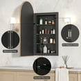 thumbnail image 2 of Hironpal 16" x 32" Recessed Arched Medicine Cabinets with 3 Adjustable Shelves, Champagne Gold, 2 of 9