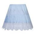 thumbnail image 5 of Riforla Womens Skirts Ladies Solid Color Ballet Style High Waisted Half Skirt with Irregular Hem and Lace Trim Blue XL, 5 of 9