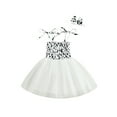 thumbnail image 1 of goowrom Robe Princesse pour Bébé Motif Vache Imprimé Sans Manches Robe d'Été en Tulle Superposé, 1 of 8