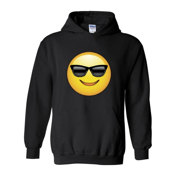 IWPF Unisex Emoji with Sunglasses Hoodie Sweatshirt