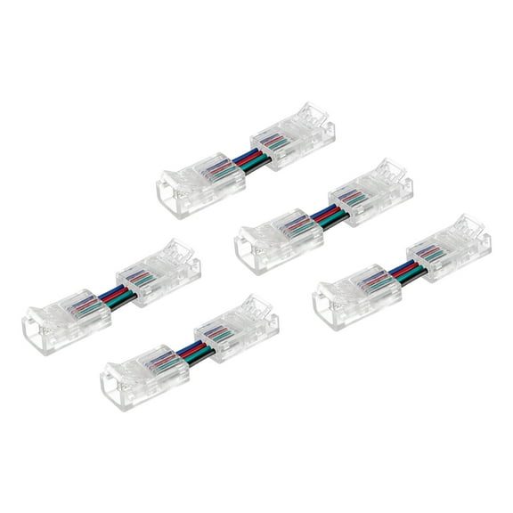 Uxcell 4Pin RGB LED Strip Connectors, 8mm Solderless Adapter for 5050 4 Conductor RGB LED Strips H Shape, 5 Pack