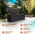 thumbnail image 4 of Nihsuao 80 Gallon Plastic Storage Bench Made of Durable Weatherproof Resin, Deck Box Lockable Storage Compartment for Outdoor Patios & Lawns, Black, 4 of 8