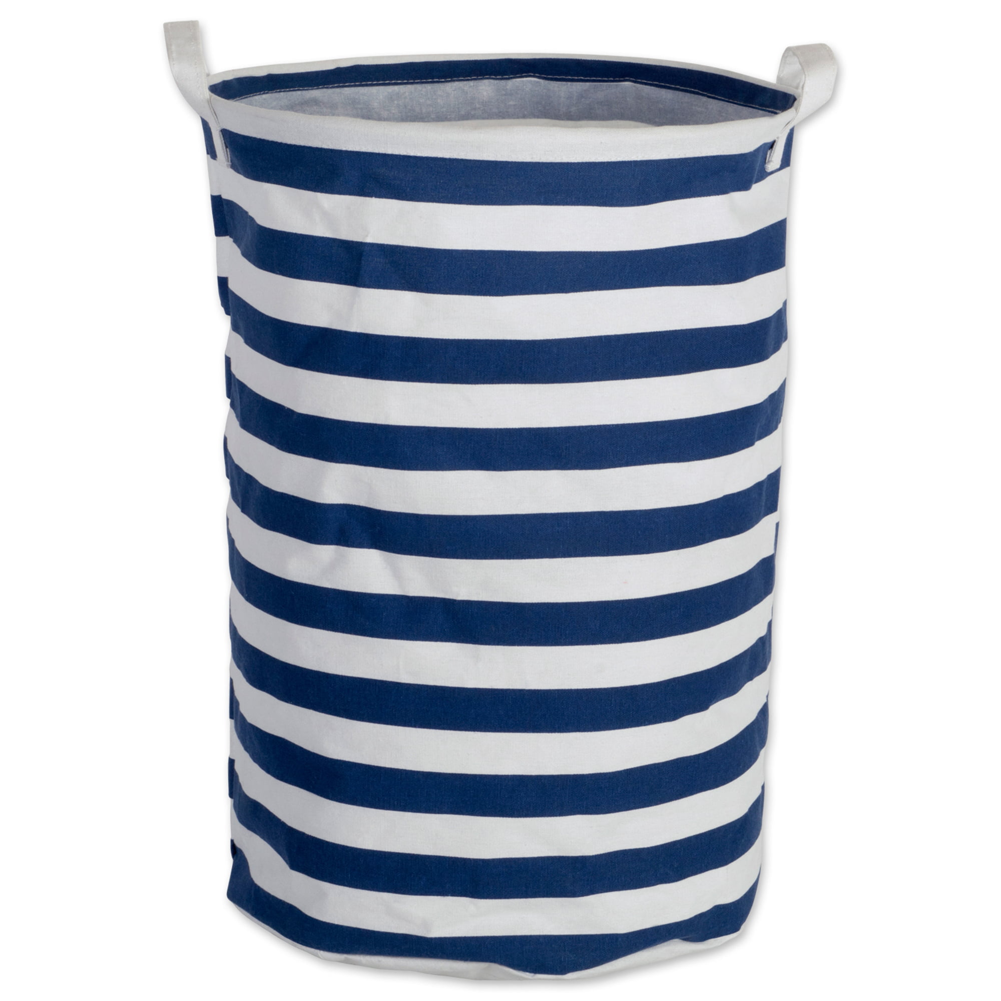 Closet 14 x 14 x 20 DII Cotton/Polyester Round Laundry Hamper or Basket Nursey Gray Rugby Stripe Perfect in Your Bedroom Dorm Laundry Room