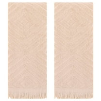 REGALWOVEN Cotton Hand Towels for Bathroom Set of 2, Geometric Patterns Turkish Towels, Soft and Absorbent Decorative Hand Towel Brown 13" x 29"