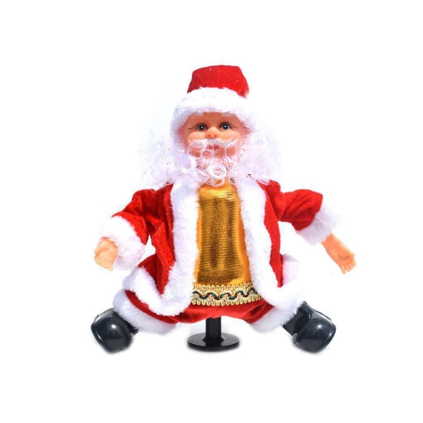 Bewildely Juguete Musical de Papá Noel de Navidad, tela rotativa portátil con batería, decoración decorativa con temática de Navidad, regalo Kits de decoración para fiestas sin bolsa