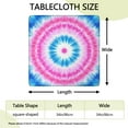 thumbnail image 2 of Colorful Mandala Tie Dye Pattern Square Fitted Tablecloth with Elastic Edge,Square Table Cover,Washable Elastic Table Cover for Home Kitchen Party Decor 34"x34", 2 of 6