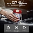 thumbnail image 5 of 18oz Double Drinking Coffee Mug – Vacuum Insulated Stainless Steel Travel Cup with Leakproof Lid, 316 Steel Thermos Tumbler for Hot & Cold Beverages, 5 of 7