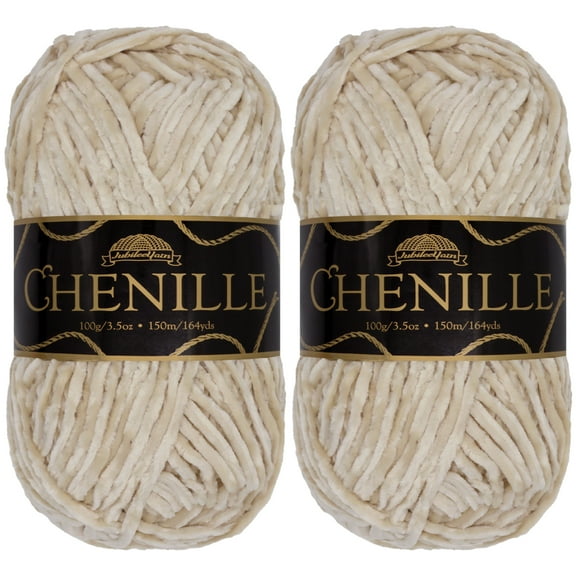 JubileeYarn Chenille Yarn - Worsted Weight - 100g/Skein - Opal - 2 Skeins
