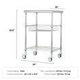 thumbnail image 2 of VEVOR Kitchen Utility Cart,3 Tiers, Wire Rolling Cart with 470LBS Capacity,Steel Service Cart on Wheels, Metal Storage Trolley with 76mm Basket Curved Handle PP Liner 6 Hooks, for Indoor and Outdoor, 2 of 8