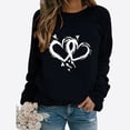 thumbnail image 2 of yoeyez Valentine's Day Sweatshirt Women Love Heart Print Shirts Casual Long Sleeve Pullover Top Teen Girls Crewnck Funny Graphic Tee for Valentines Day Black M, 2 of 3