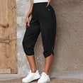 thumbnail image 4 of SNKSDGM Women's Plus Womens Sweatpants Joggers Low Rise Women Linen Pants Petite European and Summer New Casual Cropped Elastic Pants for Women Fashion, 4 of 6