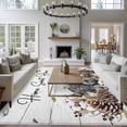 thumbnail image 3 of Large Area Rugs for Living Room Bedroom, Rabbits Pine Cone 6'x9' Rug Washable Carpet Runner Indoor Outdoor, Sweet Home Texture Farmhouse Grey Wooden Non Slip Floor Mats Rug for Kitchen, Playroom, 3 of 8