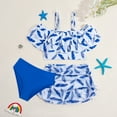 thumbnail image 2 of Girls Swim Shirt and Shorts Girls Swimsuit 3 Piece Bathing Suit Quick Dry Tankini Set with Cover Up Beach Skirt Bikini Swimwear 6-12 Years, 2 of 6