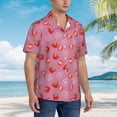 thumbnail image 5 of Xecao Cute Strawberry print Hawaiian shirt - a stylish short-sleeve button-down for men, perfect for casual beach and tropical outings., 5 of 9